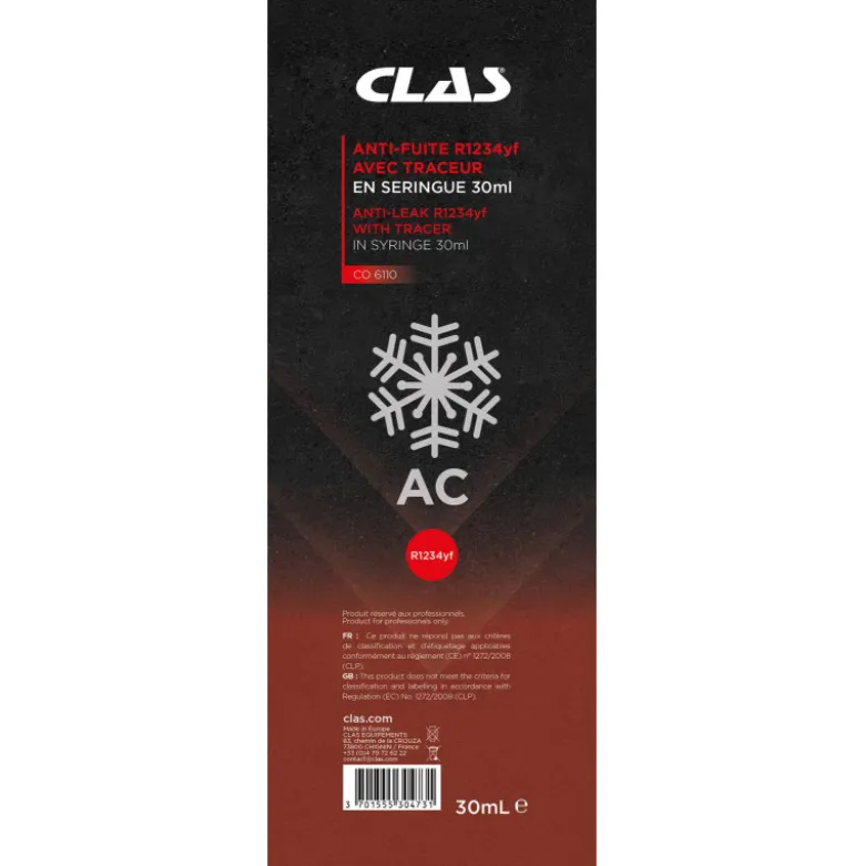 Anti-fuite r1234yf avec traceur en seringue 30ml CLAS CO 6110