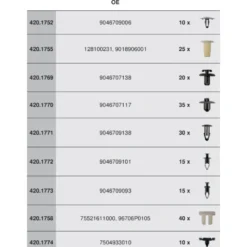 Assortiment d'agrafes TOYOTA / LEXUS 360 pièces KS TOOLS 420.0800