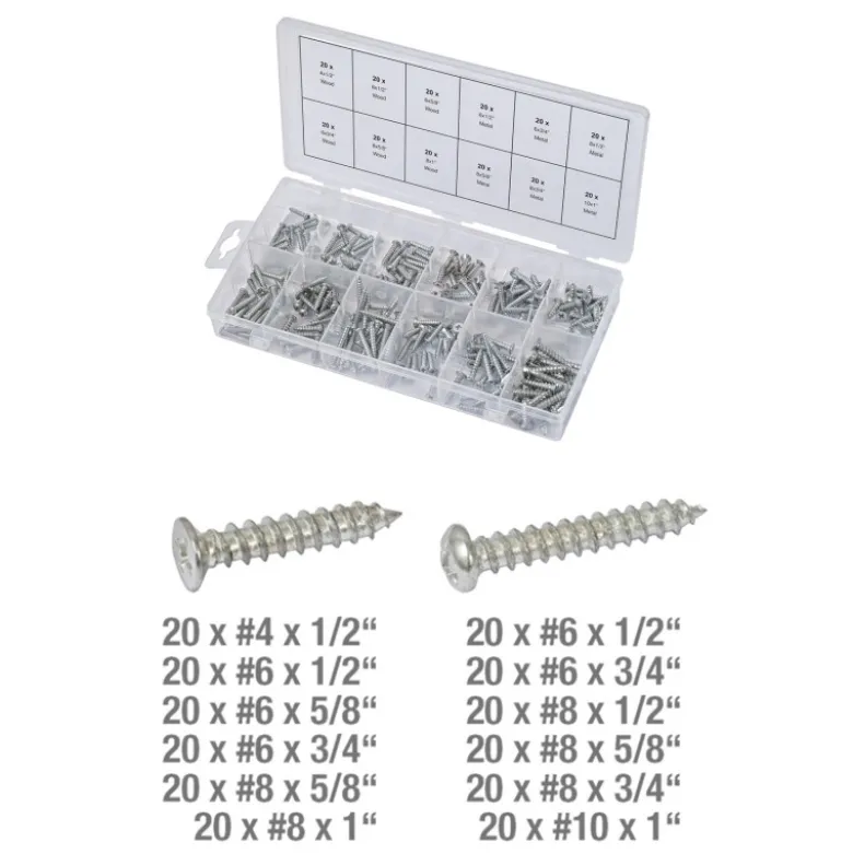 Assortiment de vis auto-taraudeuses métal et bois 240 pièces KS TOOLS 970.0410