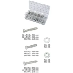 Assortiment de vis pour métal et bois, de rondelles et d'écrous 347 pièces KS TOOLS 970.0500
