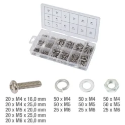 Assortiment de vis, rondelles et écrous en inox 475 pièces KS TOOLS 970.0510