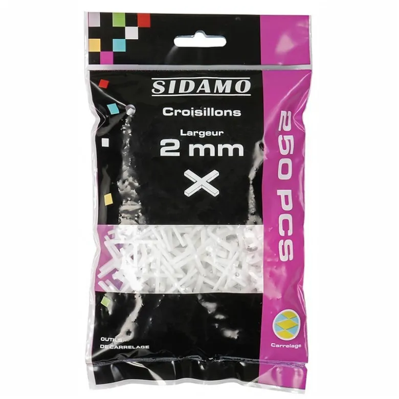 Blister de croisillons de 2mm 250 / 1000 pièces SIDAMO