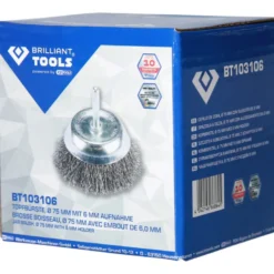 Brosse boisseau 75 mm queue de serrage 6mm BRILLIANT TOOLS - BT103106