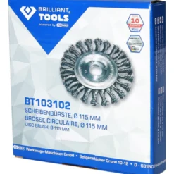 Brosse circulaire acier torsadé 115mm entrainement 22mm BRILLIANT TOOLS - BT103102