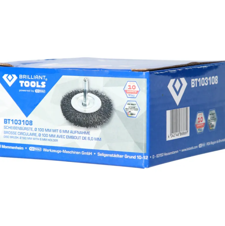 Brosse circulaire 100mm queue de serrage 6mm BRILLIANT TOOLS - BT103108