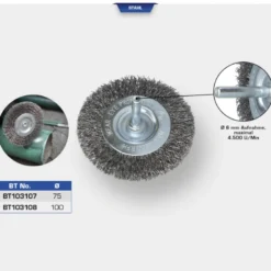 Brosse circulaire 100mm queue de serrage 6mm BRILLIANT TOOLS - BT103108