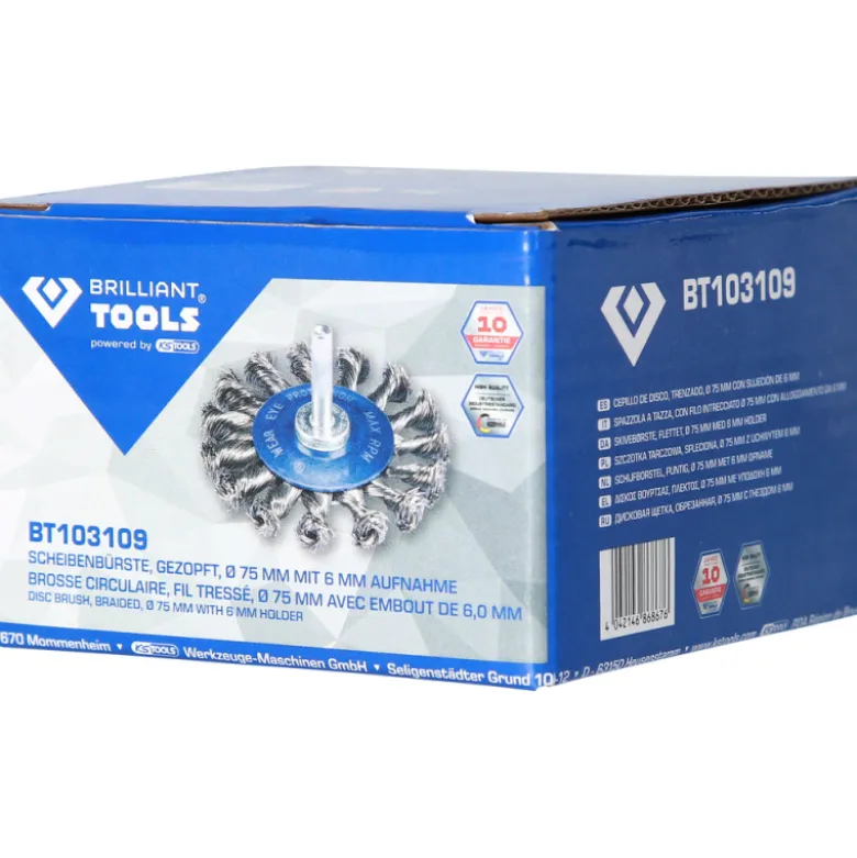 Brosse circulaire 75mm queue de serrage 6mm BRILLIANT TOOLS - BT103109