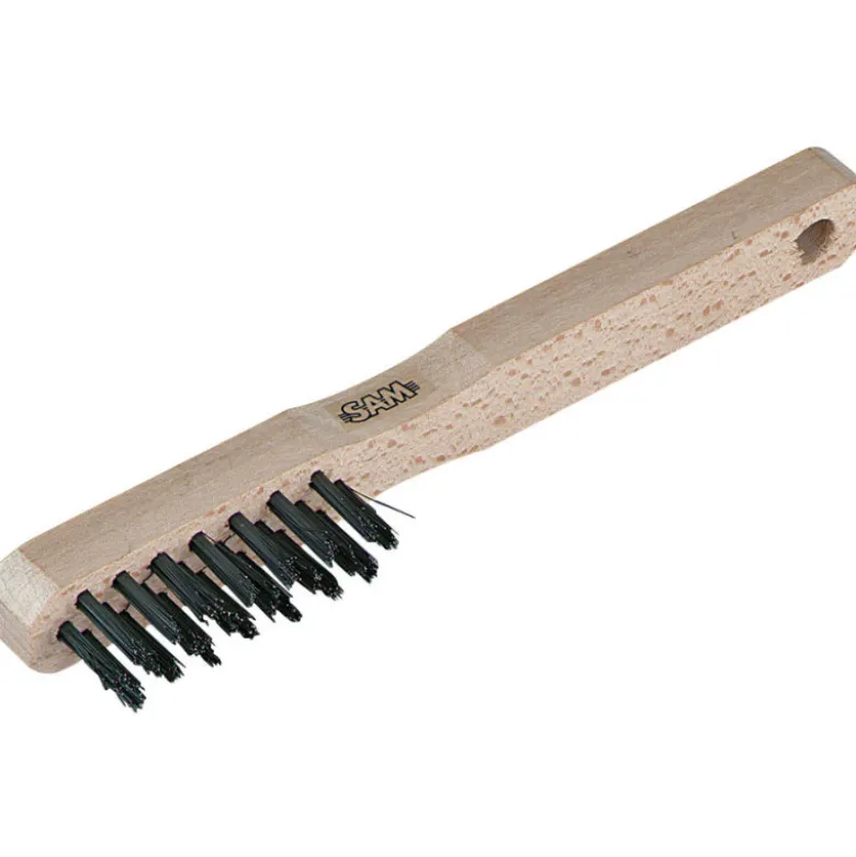Brosse Metallique 3 Rangs Manche Bois SAM Outillage - 912