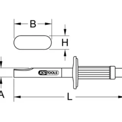 Burin de carrossier extra-plat avec poignée de sécurité KS TOOLS 140.2161