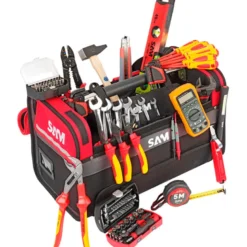 Caisse Textile 39 L - Composition Electricien 122 Outils SAM Outillage - CP-ELEC1