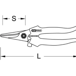 Ciseau droit modèle long KS TOOLS 118.0071