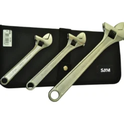 Clé A Molette Chromée 6'' 8'' 10'' - Trousse De 3 Sam Outillage - 54-Ctr3