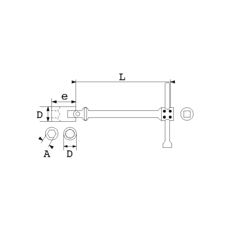Cle A Bequille A Cardan 6 Pans 3/8'' SAM Outillage