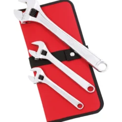 Cle A Molette Chromee 8'' 10'' 15'' - Trousse De 3 Sam Outillage - 54-Tr3