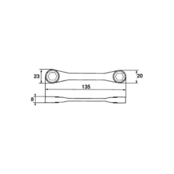 Cle Coudee Magnetique Porte-Embouts 1/4'' 5/16'' SAM Outillage - 105-PEV