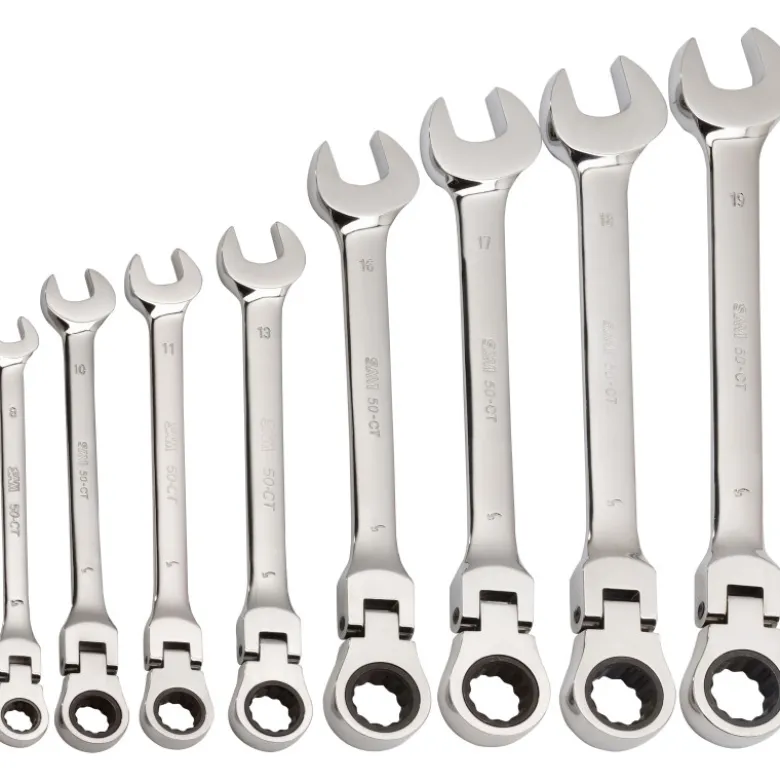 Cle Mixte A Cliquet Articulee 8 A 19 Mm - Jeu De 8 SAM Outillage - 50-CTJ8