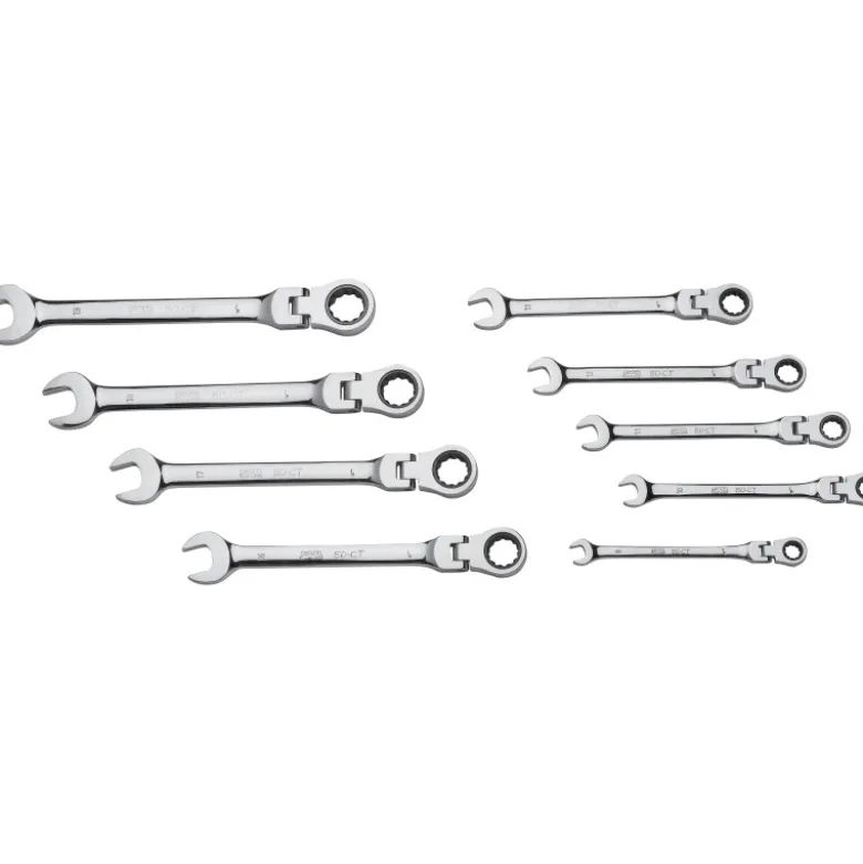 Cle Mixte A Cliquet Articulee 8 A 19 Mm - Jeu De 9 SAM Outillage - 50-CTJ9