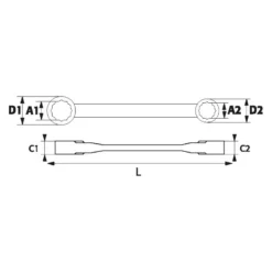 Cle Polygonale A Cliquet 6 A 24 Mm - Jeu De 9 SAM Outillage - 106C-J9
