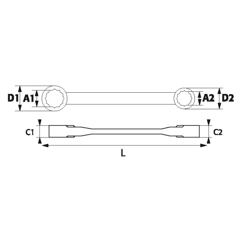 Cle Polygonale A Cliquet 6 A 24 Mm - Jeu De 9 SAM Outillage - 106C-J9