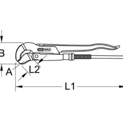 Clé à griffes (serre-tubes) Type Suédoises tête 45° mors en "S" KS TOOLS