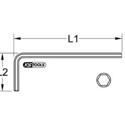 Clé mâle brunie longue 6 pans 3/64" KS TOOLS 151.2519