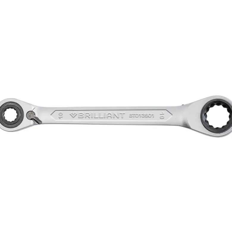 Clé polygonale à cliquet double 4 en 1 10x13mm 17x19mm BRILLIANT TOOLS - BT013901