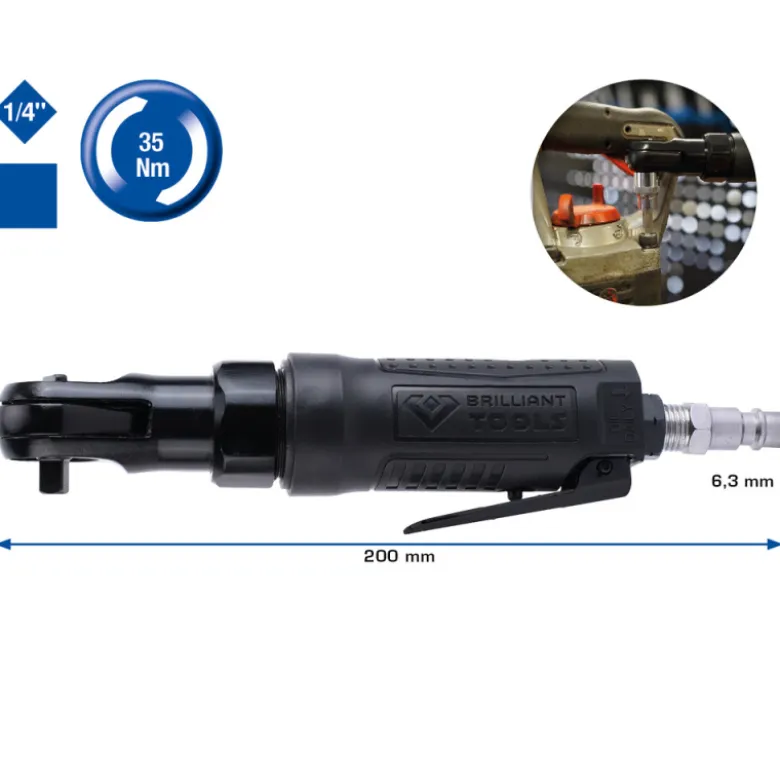 Clé à rochet pneumatique 1/4'' 35Nm BRILLIANT TOOLS - BT160601