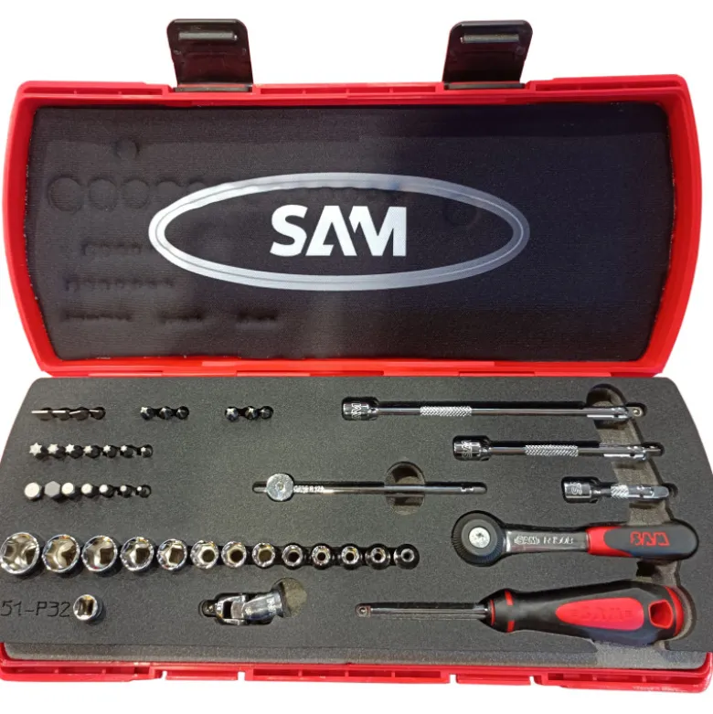 Coffret Bi-Matiere Douilles Et Accessoires 1/4'' - 45 Outils SAM Outillage - 73-R45