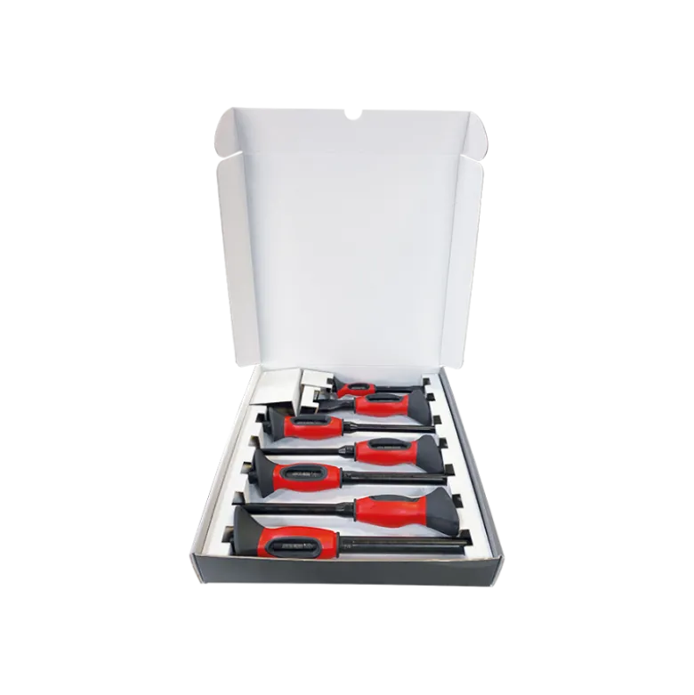 Coffret Carton De 5 Chasses-Axes + 2 Burins Poignée Bi-Matière - 7Pcs King Tony - 76677P