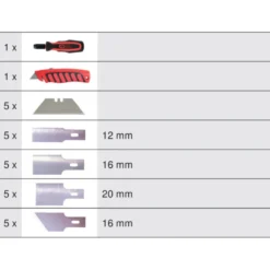 Coffret de Couteaux et Cutter KS TOOLS 907.2200