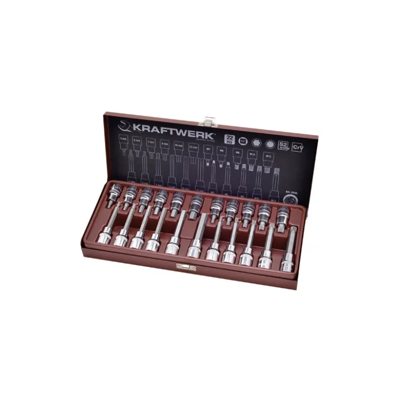 Coffret de douille-embouts 6 pans et XZN 1/2" 22 pièces Kraftwerk 2026