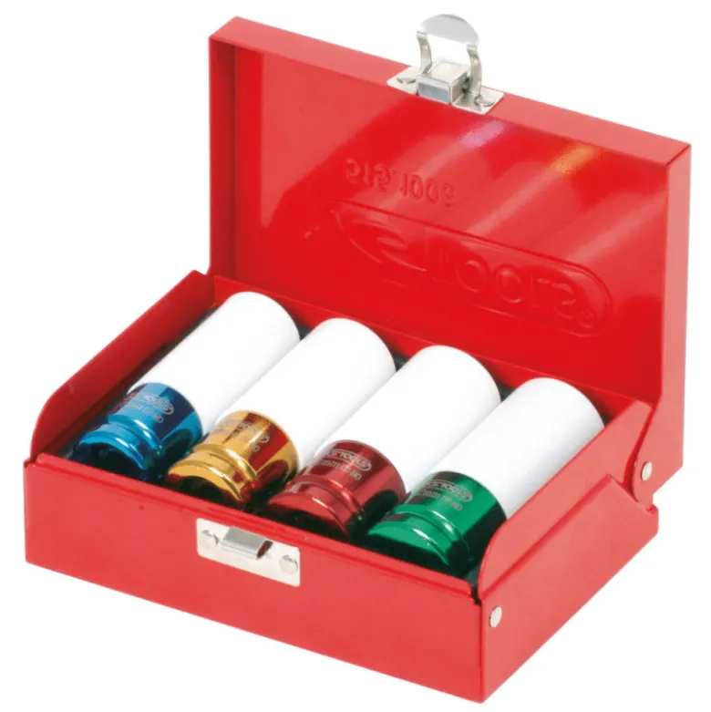Coffret de 4 douilles à chocs 1/2" pour jantes alu. KS TOOLS 515.1006