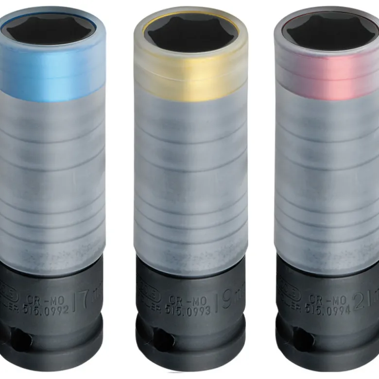 Coffret de 3 douilles à chocs 1/2" slim power pour jantes alu. KS TOOLS 515.0990