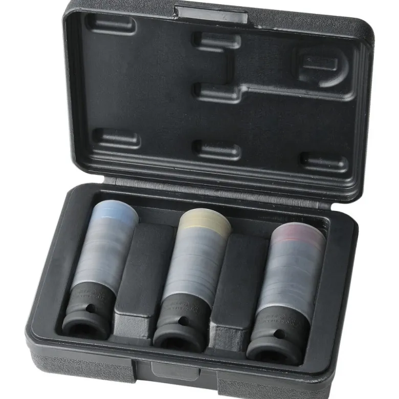Coffret de 3 douilles à chocs 1/2" slim power pour jantes alu. KS TOOLS 515.0990