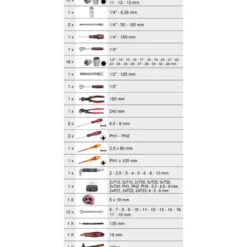 Coffret de douilles et accessoires 1/4