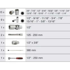 Coffret de douilles et accessoires en pouces ULTIMATE 1/2'', 30 pièces KS TOOLS 922.0630