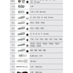 Coffret de douilles et embouts ULTIMATE 1/4'', 52 pièces avec cliquet MODIFIX KS Tools 922.0651