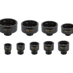 Coffret de douilles KM à ergots intérieurs 9 pièces pour écrous de moyeux KS TOOLS 450.5020