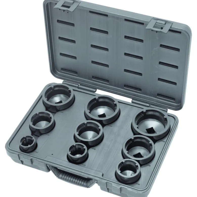 Coffret de douilles KM à ergots intérieurs 9 pièces pour écrous de moyeux KS TOOLS 450.5020