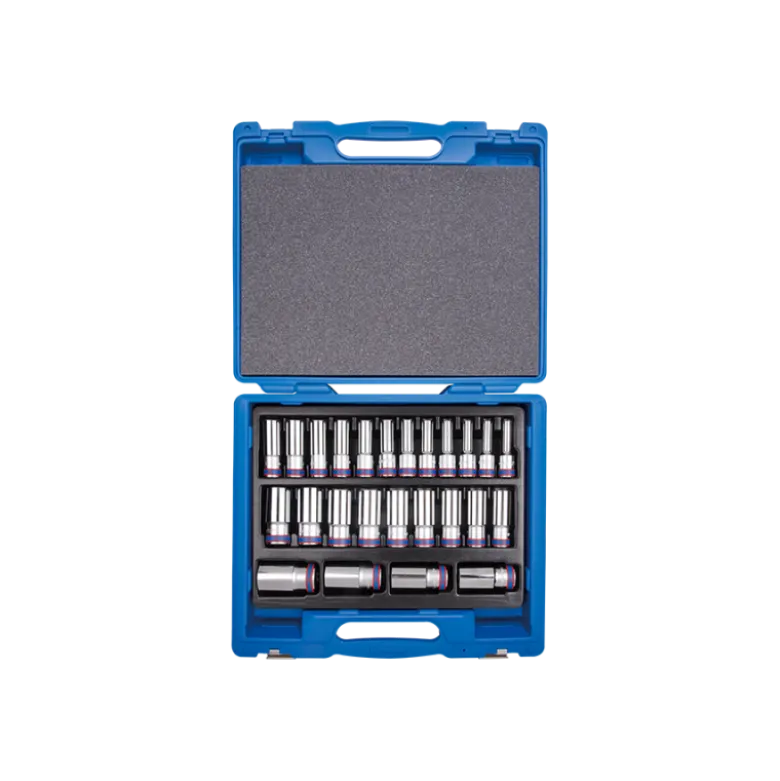 Coffret De Douilles Longues 1/2" 6 Pans Métriques - 25 Pièces King Tony - 4335MR01