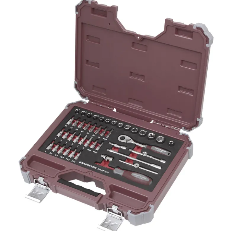 Coffret de douilles 1/4" 44 pcs KRAFTWERK - 204.201.014