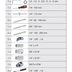 Coffret de douilles 1/4'' + 3/8'' + 1/2'', 179 pièces KS TOOLS 917.0779