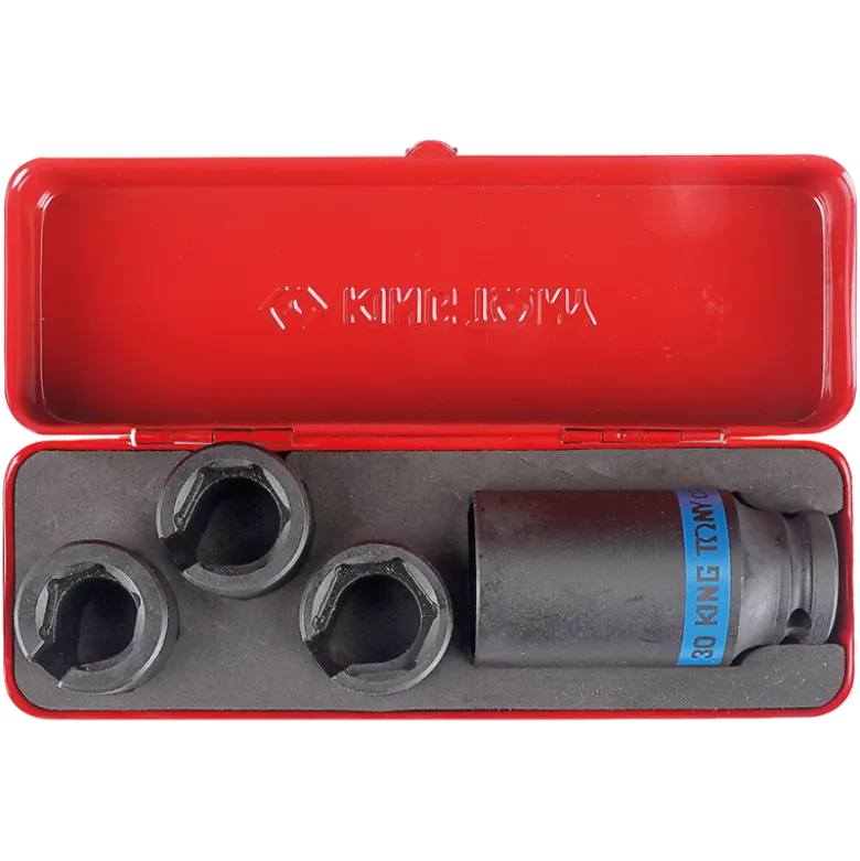 Coffret De Douilles 1/2" Pour Sonde Lambda - 4 Pièces King Tony - 9AJ014