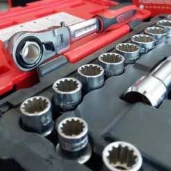 Coffret de douilles traversantes TRIPLEplus® 3/8'' - 1/2'' - 10 à 24 mm KS Tools 922.4040