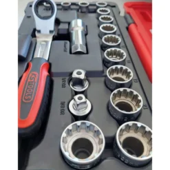 Coffret de douilles traversantes TRIPLEplus® 3/8'' - 1/2'' - 10 à 24 mm KS Tools 922.4040