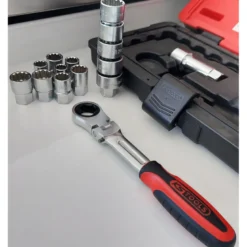 Coffret de douilles traversantes TRIPLEplus® 3/8'' - 1/2'' - 10 à 24 mm KS Tools 922.4040