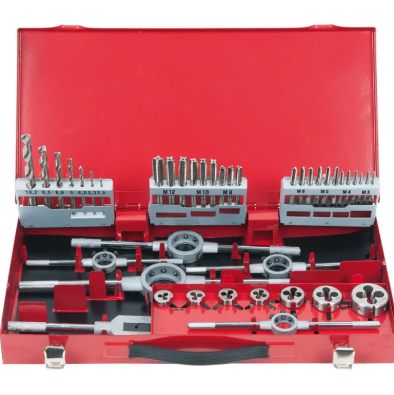 Coffret de jeux de tarauds, filières et forets 44 Pièces KS TOOLS 331.0644