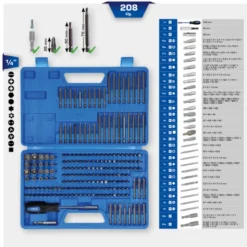 Coffret d’embouts de vissage 208pcs BRILLIANT TOOLS - BT053208