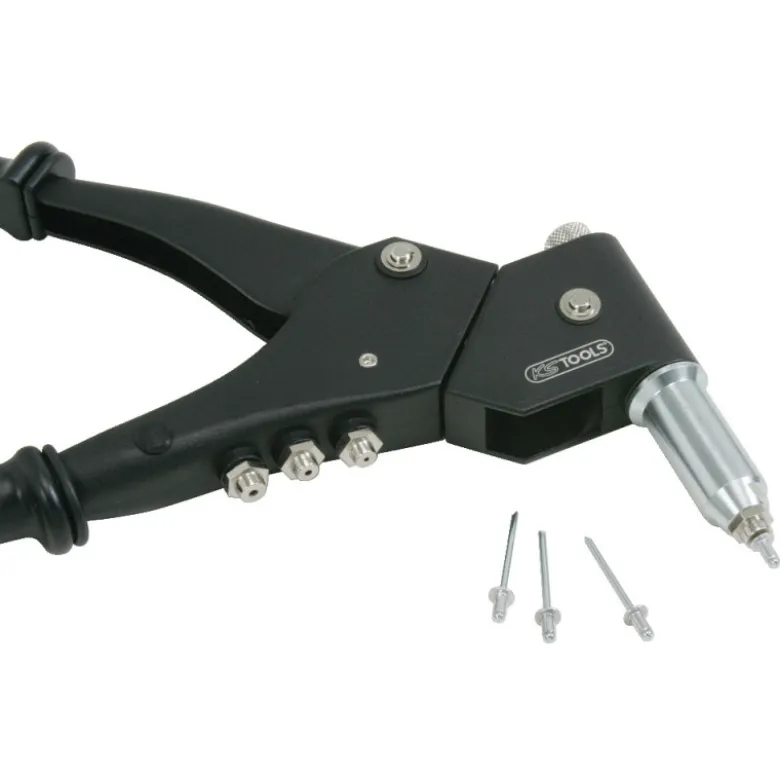 Coffret de pinces à rivets, écrous aveugles (insert) et chevilles Tête pivotante à 360° KS TOOLS 150.9610