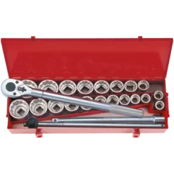 Coffret Douille 3/4" Pouce Et Métrique, 12 Pans, 24 Pièces King Tony - 6224CR